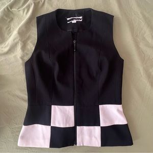 vintage checkerboard colorblock vest